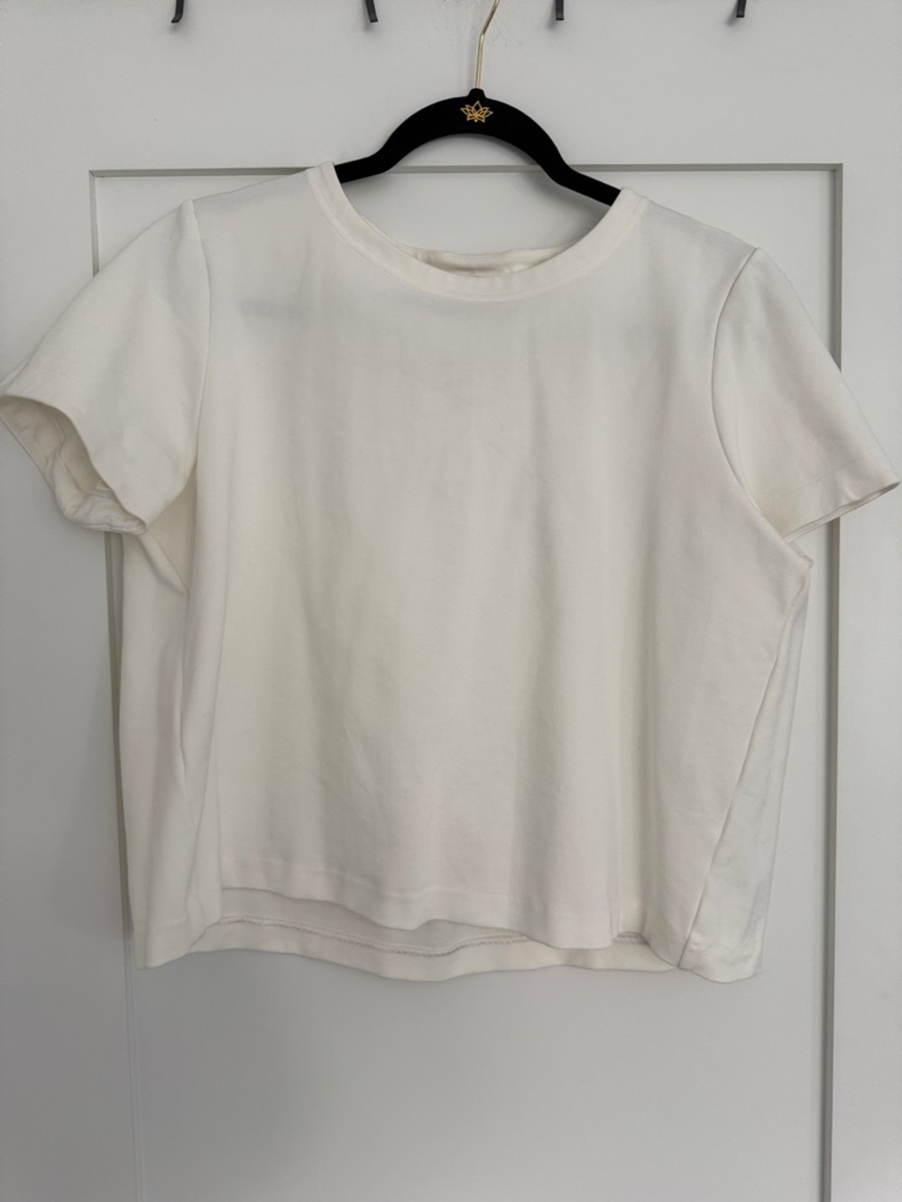 SPANX Off-White Short Sleeve Crewneck Tee